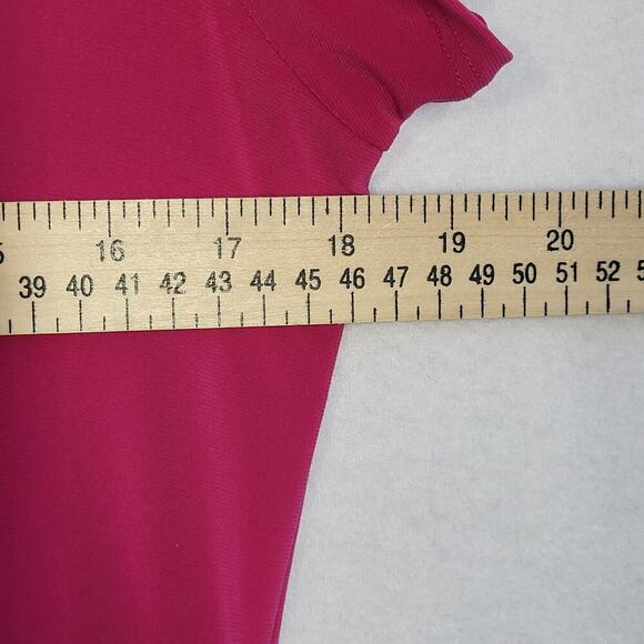 Clara Sunwoo Cold Shoulder Sheath Mini Dress Small Pink V-neck Slinky Stretch - Picture 6 of 9